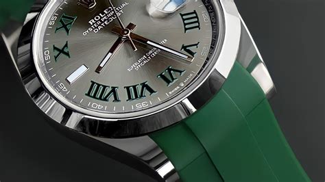 rolex wimbledon rubber strap|rolex datejust rubber bracelet.